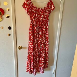 Indigo Rose Floral Red Dress